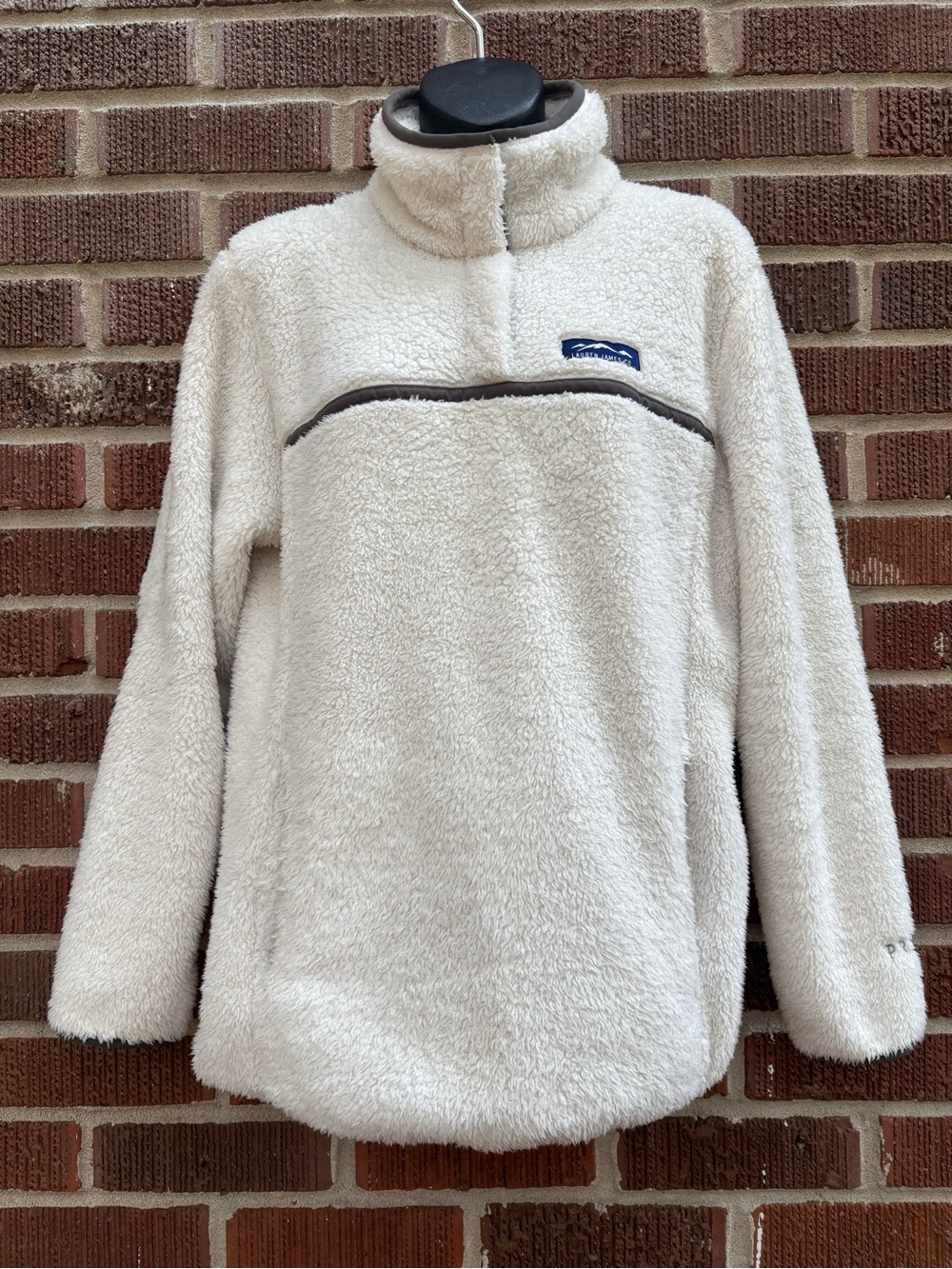 Lauren James Sz S Preptec Aspen Sherpa Off White Pullover Preppy Outwear Granola